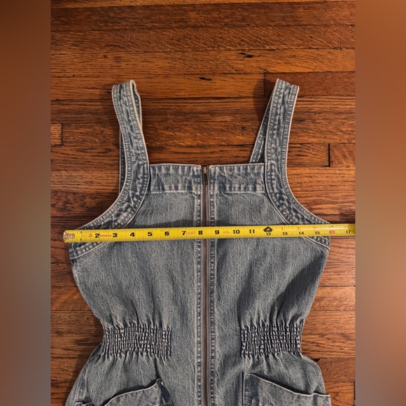 Madewell Denim Zip Smocked Waist Jumpsuit - Baisley Wash - Picture 8 of 11